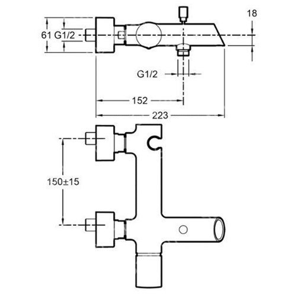 Смеситель для ванны Jacob Delafon Toobi E8963-CP схема