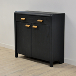 Комод Мадейра из массива сосны с дубовыми ручками, серый