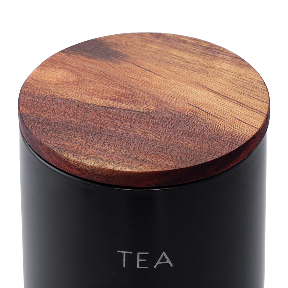 Банка керамическая для хранения чая, 650 мл, черная