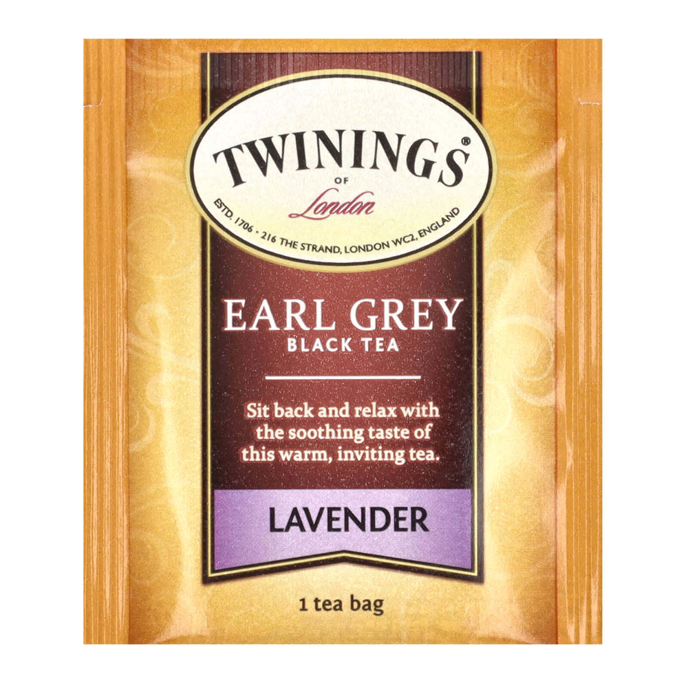 Twinings, "Эрл Грей", черный чай с ароматом лаванды, 20 чайных пакетиков, 1,41 унции (40 г)