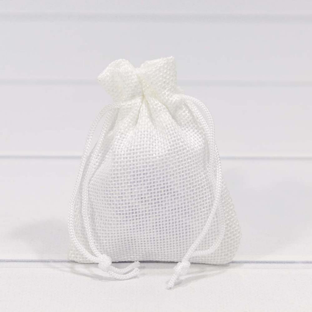 Мешочек 7х9см Лен искусственный (Белый)