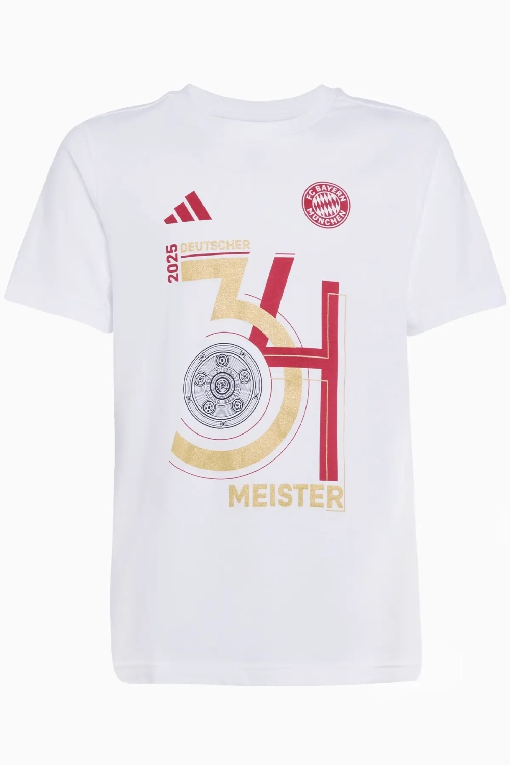 Футболка adidas FC Bayern 2025 Championship Winner Junior - белый