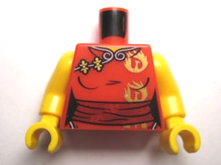 Женская мантия Ниндзяго с темно-красным поясом и узором золотого феникса