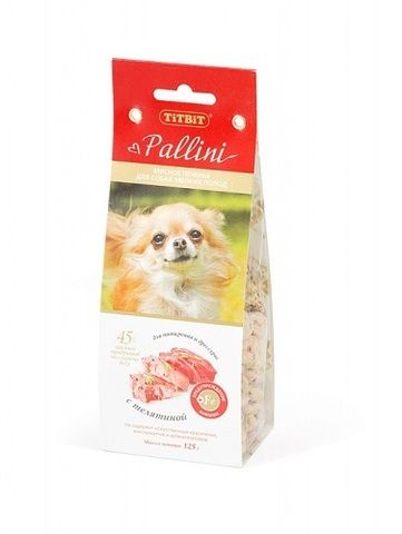TitBit Pallini лакомство для собак печенье с телятиной