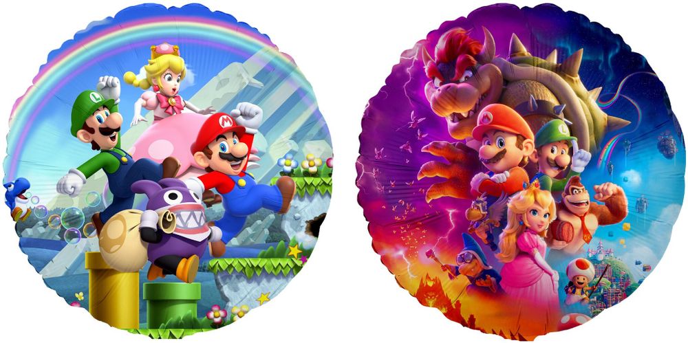 Шар с гелием с изображением геров игры Супер Марио