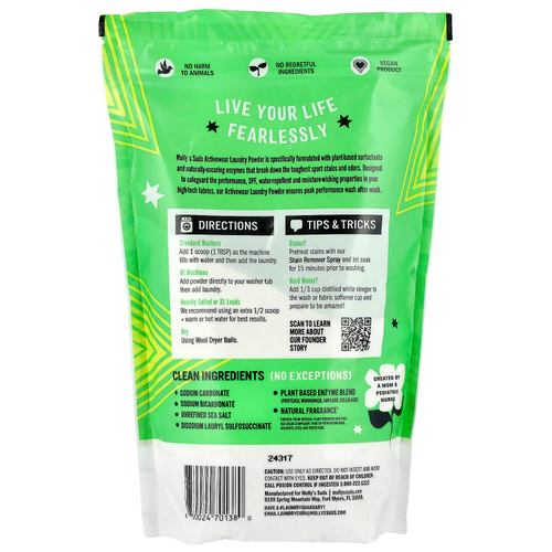 Molly's Suds, Порошок для стирки Activewear, Sport Fresh, 1,7 кг (60 унций)