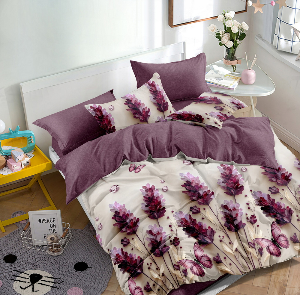 КПБ Дуэт с простыней на рез. 180х200 ПОПЛИН "П10"