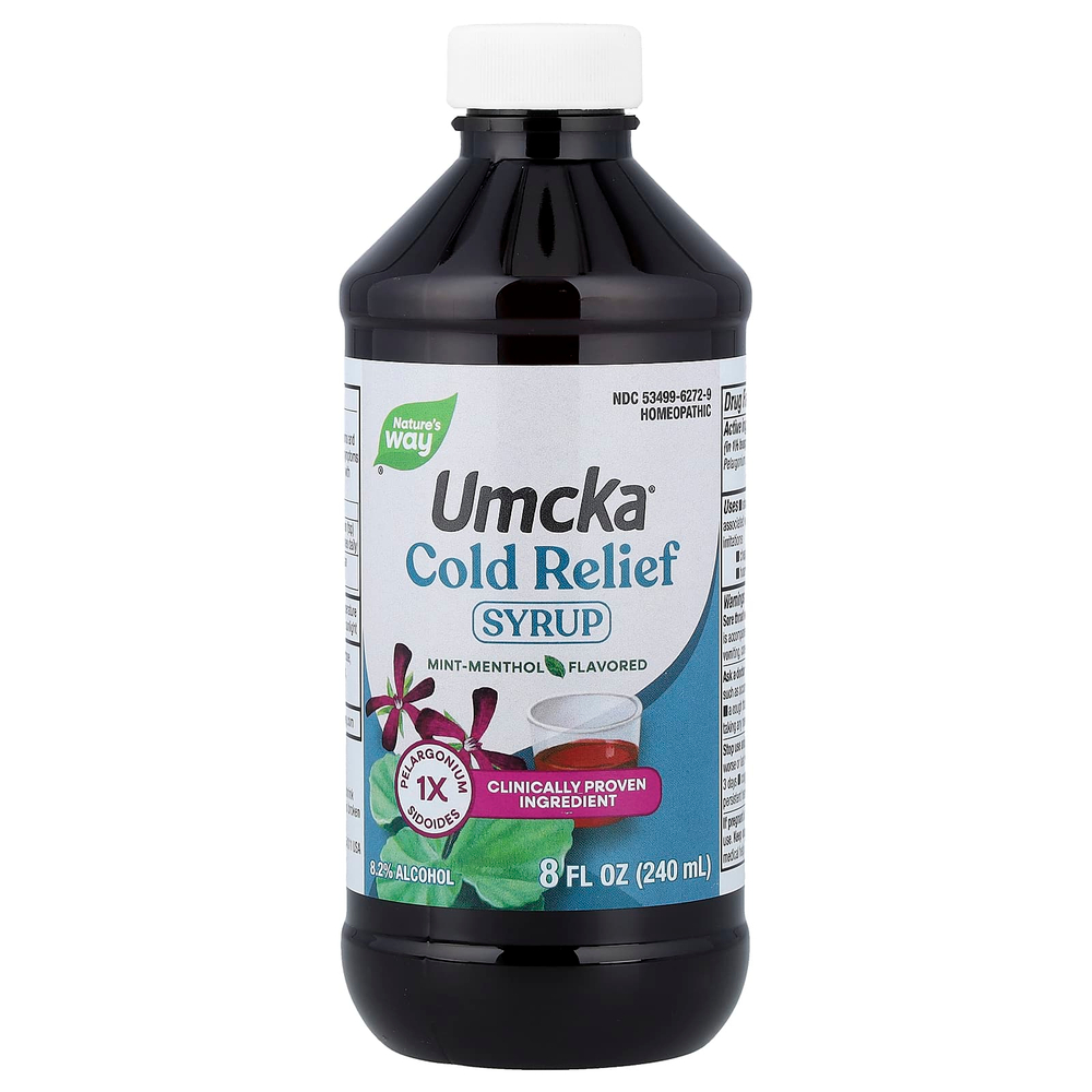 Nature's Way, Umcka®, сироп от простуды, со вкусом мяты и ментола, 240 мл (8 жидк. унций)