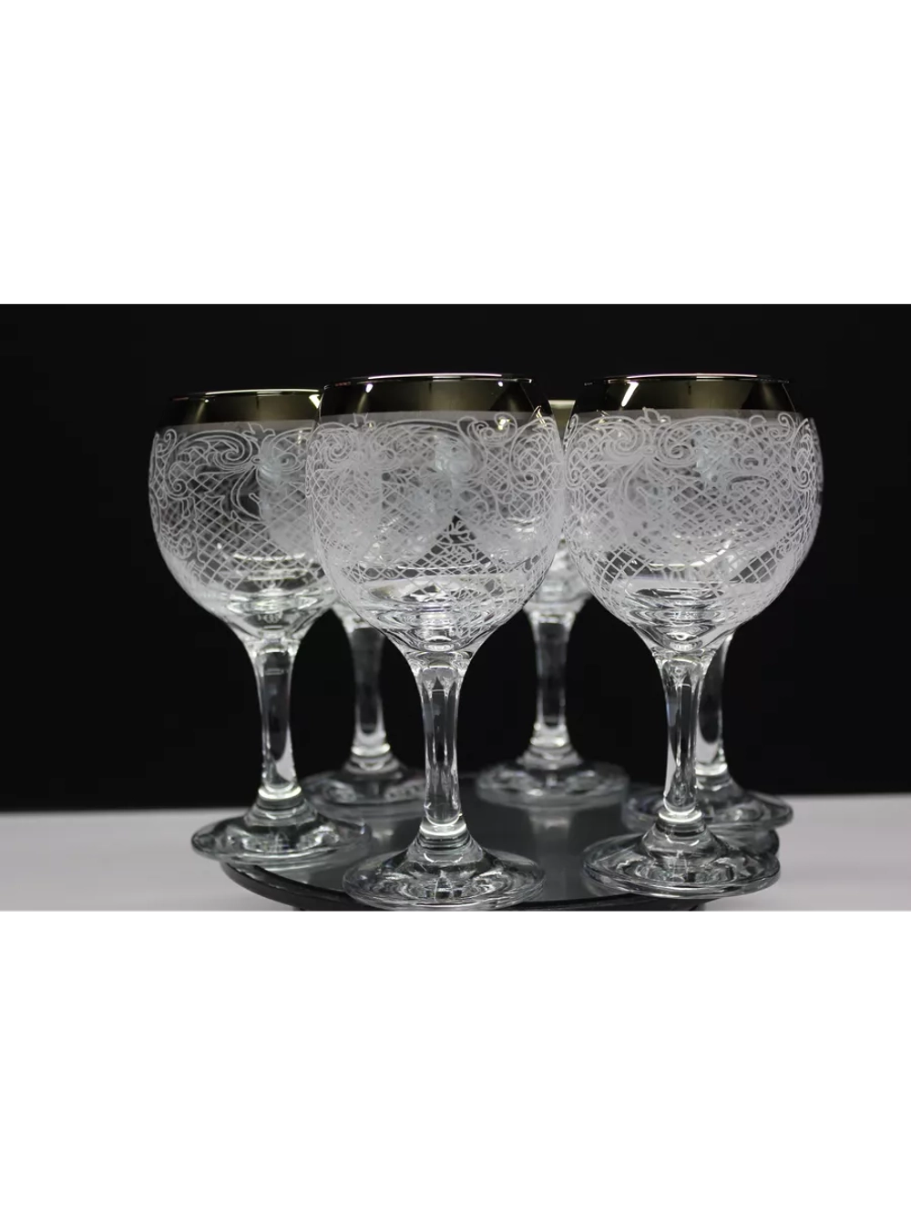 Фужеры для вина 6 штук Венецианская нить