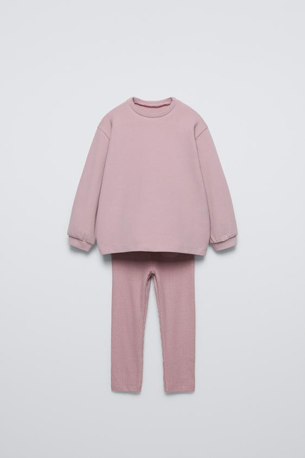 ZARA КОМПЛЕКТ ИЗ ФУТБОЛКИ И ЛЕГИНСОВ, РОЗОВЫЙ