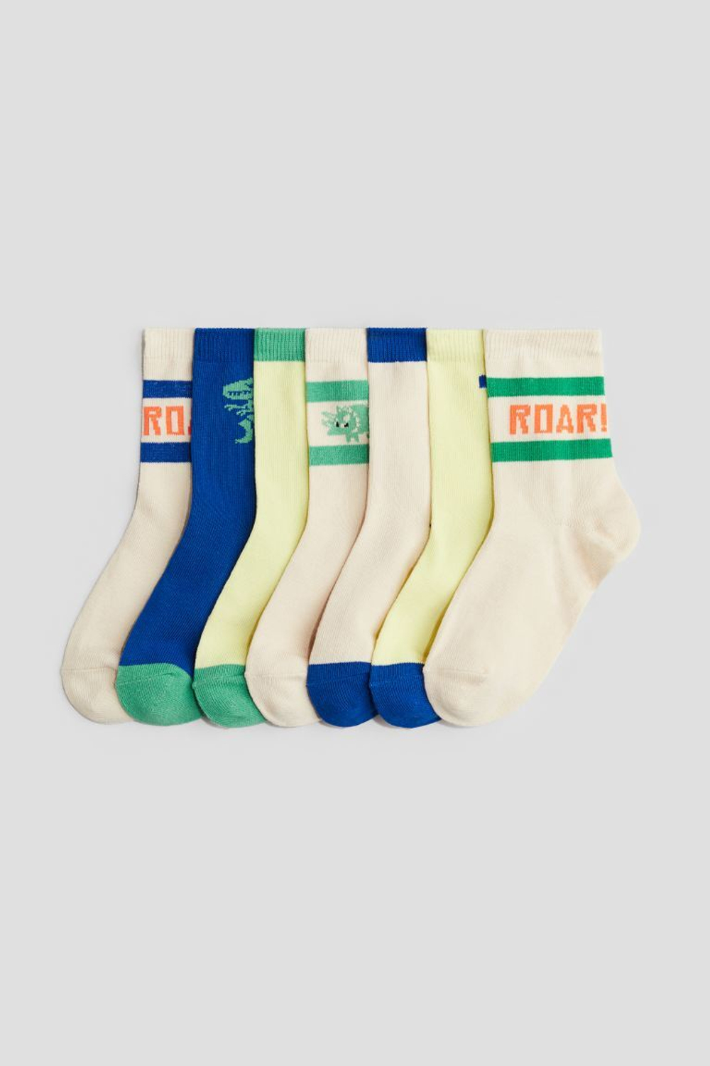 H&M Набор из семи пар носков, светло-желтый