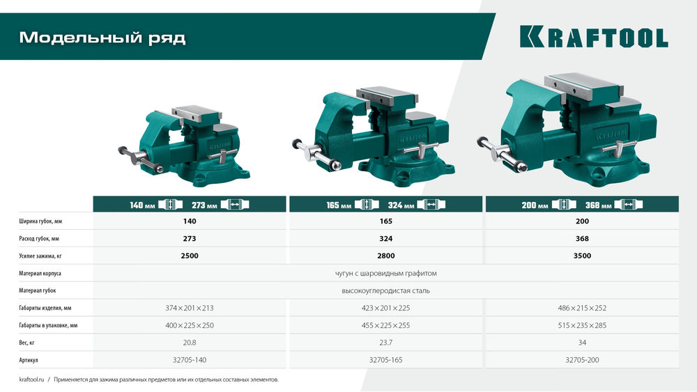 KRAFTOOL Reversible 165 мм, расход 324 мм, Слесарные тиски (32705-165)