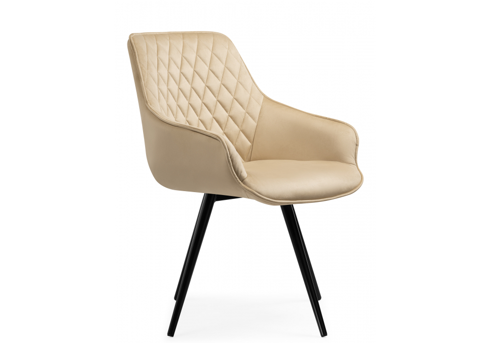 Стул на металлокаркасе Woodville Эгел крутящееся бежевый, черный глянец