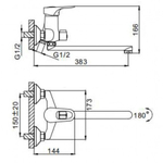 Смеситель для ванны, Frap, с картриджем, хром, F2228