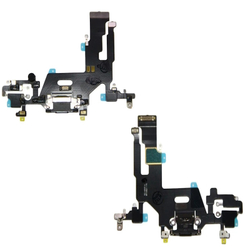 Шлейф для Apple iPhone 11 на системный разъем/микрофон Черный - Премиум