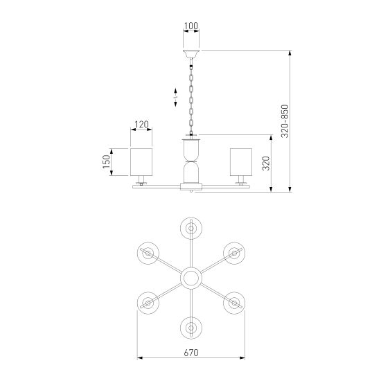 60146/6 / потолочный светильник / никель Smart