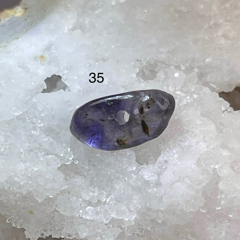51608 Иолит Кордиерит Бусина галтовка 9-15мм-22
