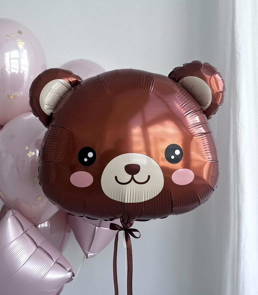 К Шар фигура 24''/61 см «Голова мишки» Милый медведь (БГ-25) 