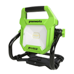 LED-прожектор с гибридным питанием Greenworks G24WL, 24V / 110-220V, 1000/2000 лм, крюк для подвеса, крепление на стену, кабель 30 см, без АКБ и ЗУ