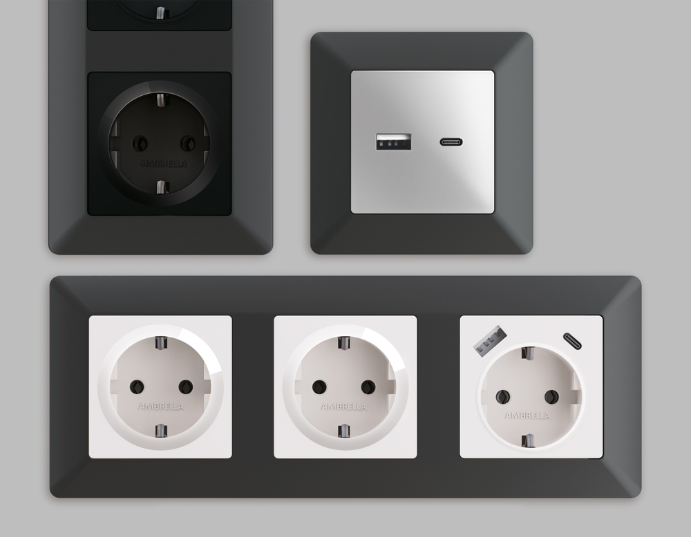 AF110804 Рамка ALFA Line (Графит Мягкое касание) 4-ая