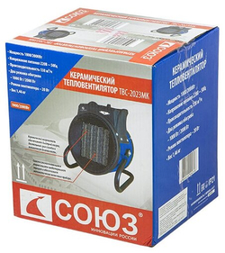 Тепловентилятор СОЮЗ ТВС-2023МК, 2 кВт, 30 м², синий