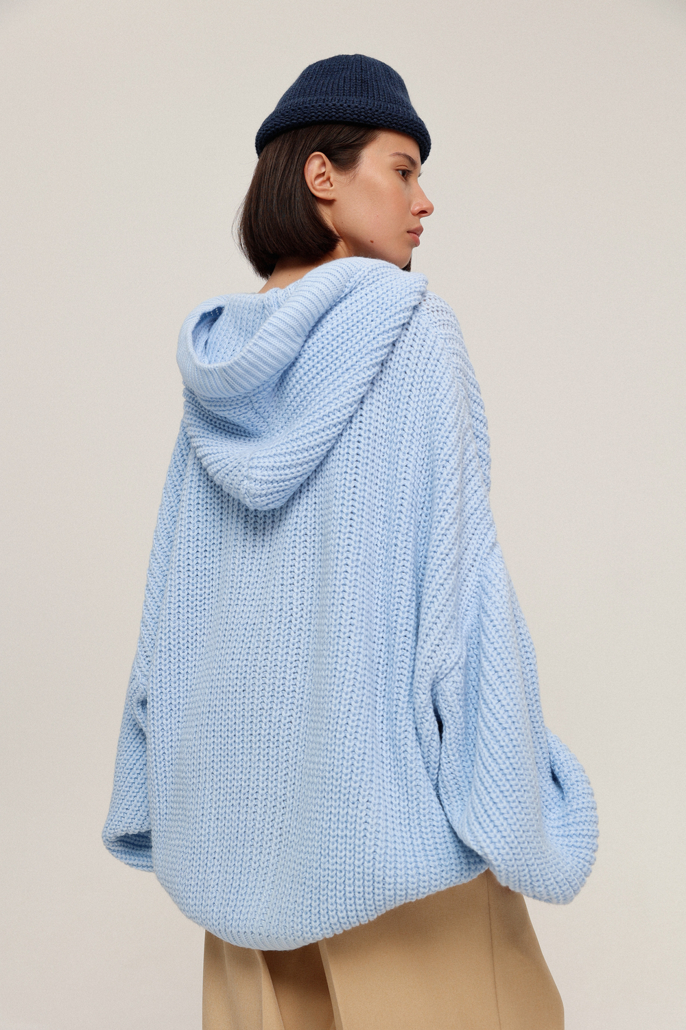 Кардиган вязанный с капюшоном