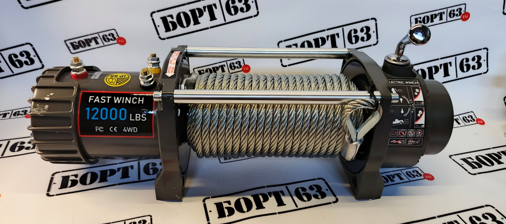Лебедка электрическая 12000 lbs-1 24v стальной трос