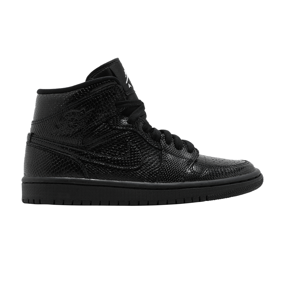 Кроссовки Jordan Air Jordan 1 Mid "Black Snakeskin" (Женская размерная сетка)