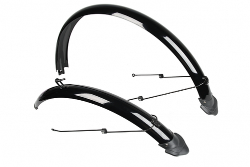 Крылья 28" полноразмерные XGNB-099 пластиковые чёрные с брызговиками