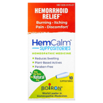 Boiron, HemCalm®, свечи, средство от геморроя, 10 свечей