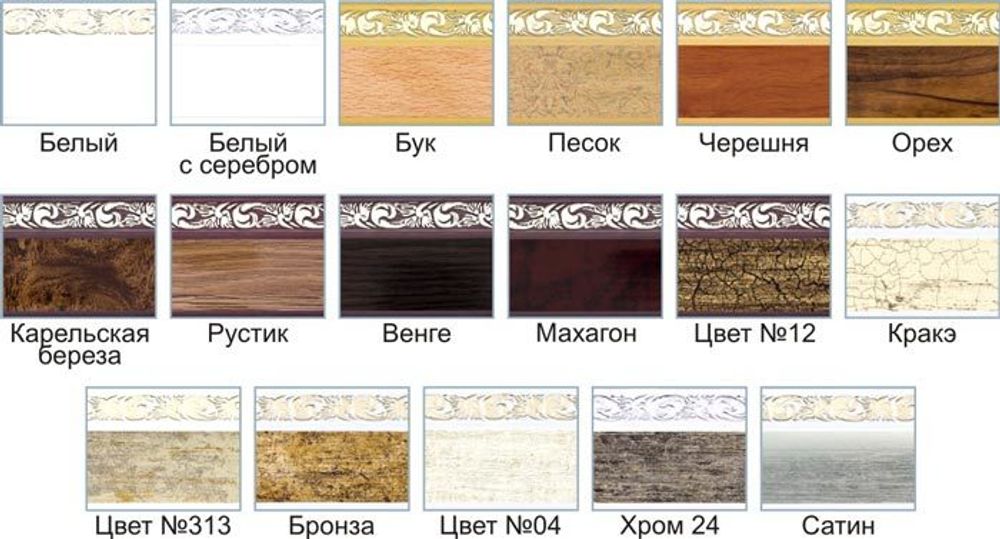 Белый с серебром "Ажур" (5см) декоративная планка (бленда)