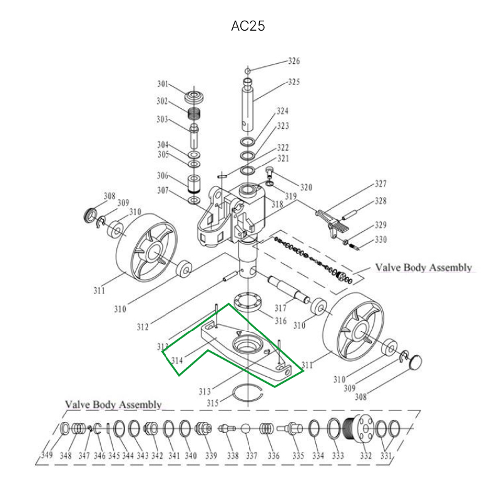 Опорная площадка гидроузла гидравлических тележек JC20