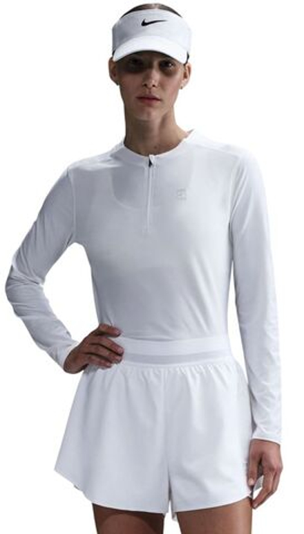 Женская теннисная футболкаNike Court Advantage Dri-Fit Mid-Layer Tennis - White