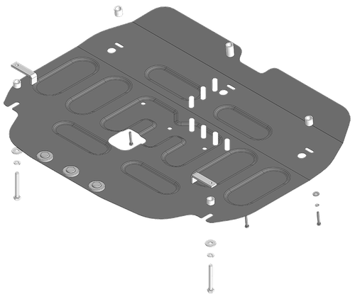 Усиленная защита Motodor радиатора, картера Двигателя, КПП. 2 мм, Сталь. для Changan Eado Plus 2020-н.в. арт.77207