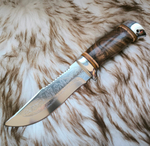 Кованый нож НС-28А Лесник (40Х10С2М) алюминиевые вставки (Златоуст)