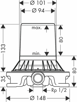 Скрытая часть для напольного смесителя ванны Hansgrohe 10452180
