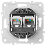 Механизм розетки RJ45 + RJ45 (двойная) cat.6/ClassE-8/8, серия DB