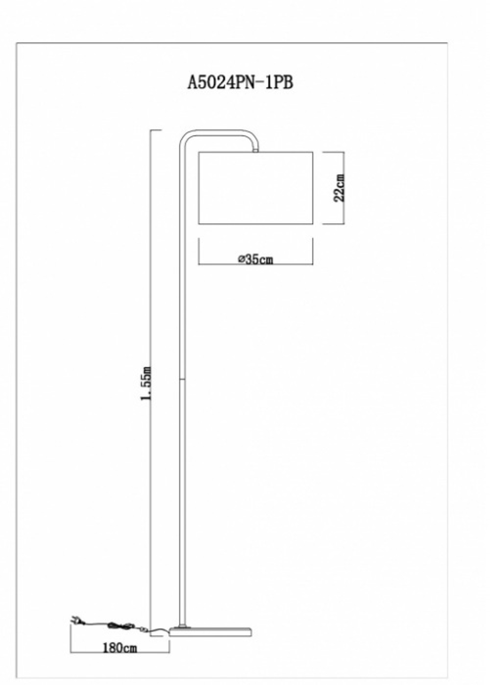 Торшер Arte Lamp RUPERT A5024PN-1PB