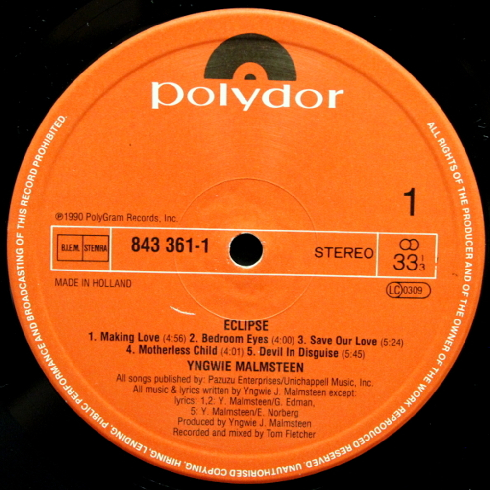 Yngwie Malmsteen / Eclipse (LP)