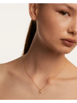 Колье женское PDPaola Мини-Буква W серебро 925 пробы покрытое золотом 750 пробы CO01-534-U