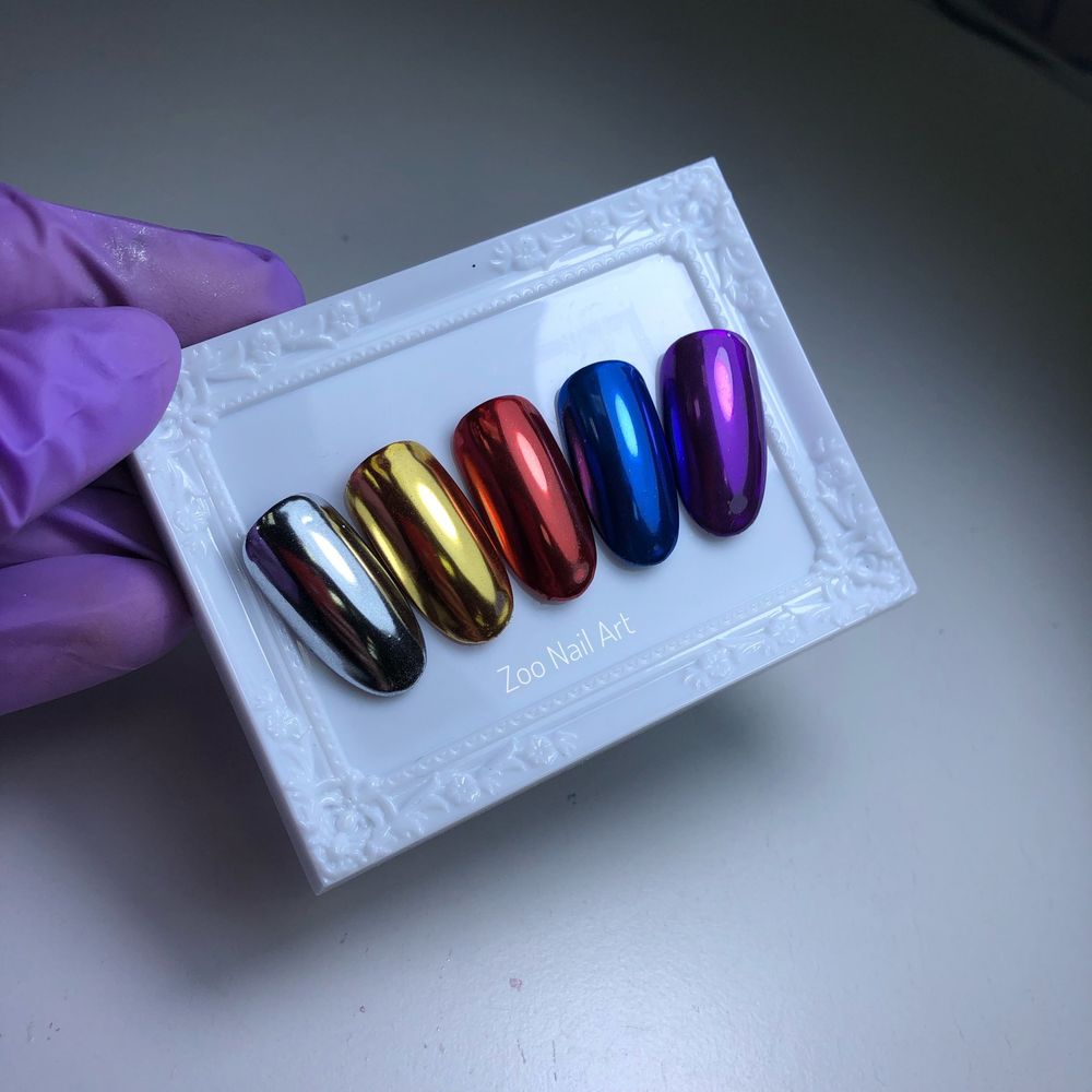 Zoo nail Зеркальный пигмент Lux silver, серебро, 0,5гр