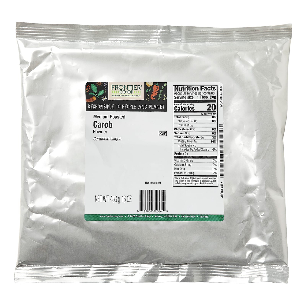 Frontier Co-op, Цератония, кэроб, порошок  средней обжарки, 453 г