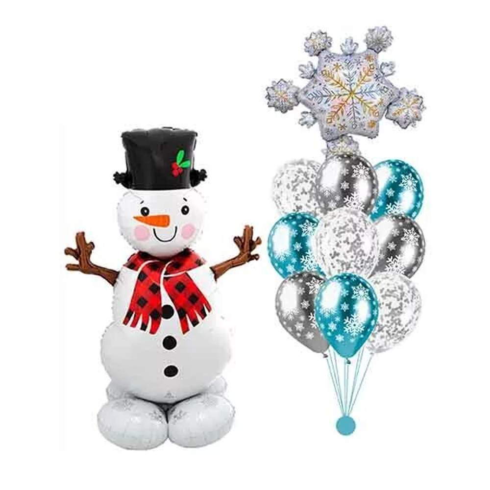 Композиция "Снеговик и Снежинки