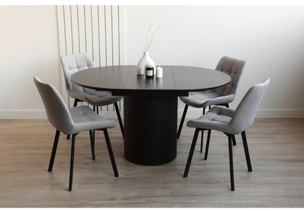 Керамический стол Woodville Лорен 100(140) shakespeare black, черный