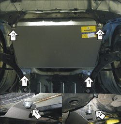 Защита картера Двигателя, КПП. 2 мм, Сталь. для Lexus RX 2003-2009, Toyota Highlander 2000-2007 MOTODOR.02539