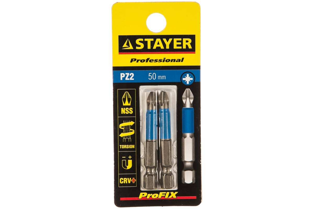 Биты (E 1/4"; PZ 2; 50 мм; 2 шт.) STAYER 26223-2-50-02