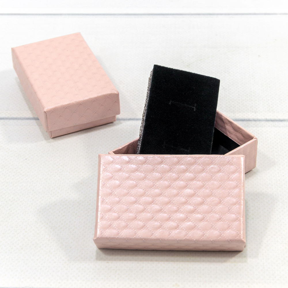 Коробка Ювелирная 8х5х2.5 см Набор 2 шт "Ромбики" (Розовый)