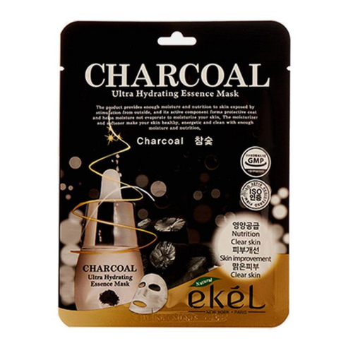 ЕКЕЛ/EKEL UltraHydratingEssence Charcoal Маска д/л 25мл ткан ДревесУглем /Корея (270156)