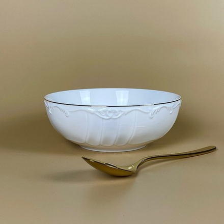 Lenardi 109-239 Салатник 18х6,5см КРОКУС ЗОЛОТО в под.уп.(х12)Фарфор