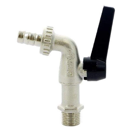 Кран шаровой садовый Bugatti Alaska 689 3/4" НР со штуцером ручка-рычаг 06890082